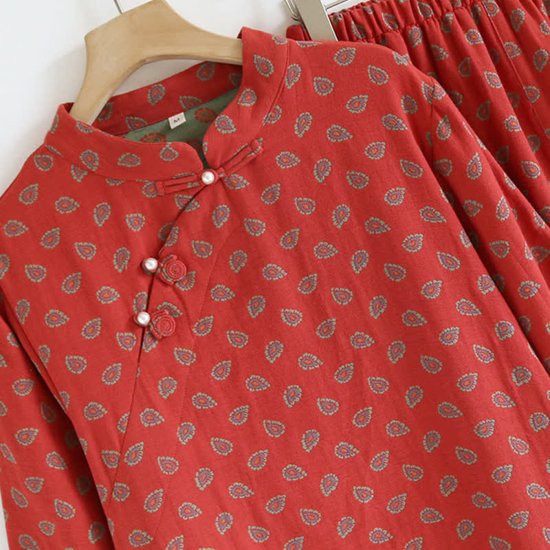 Paisley-inspired Jacquard Cotton Gauze  Pajamas