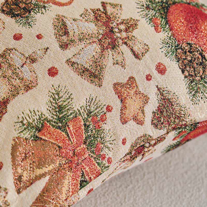 Christmas Crystal Ball Jacquard Throw Pillow
