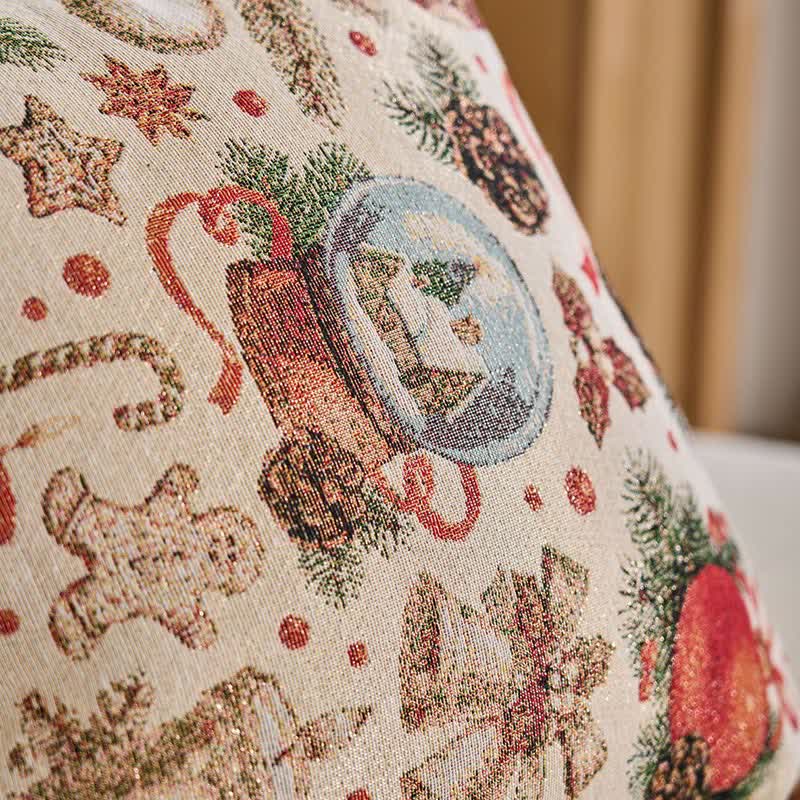Christmas Crystal Ball Jacquard Throw Pillow