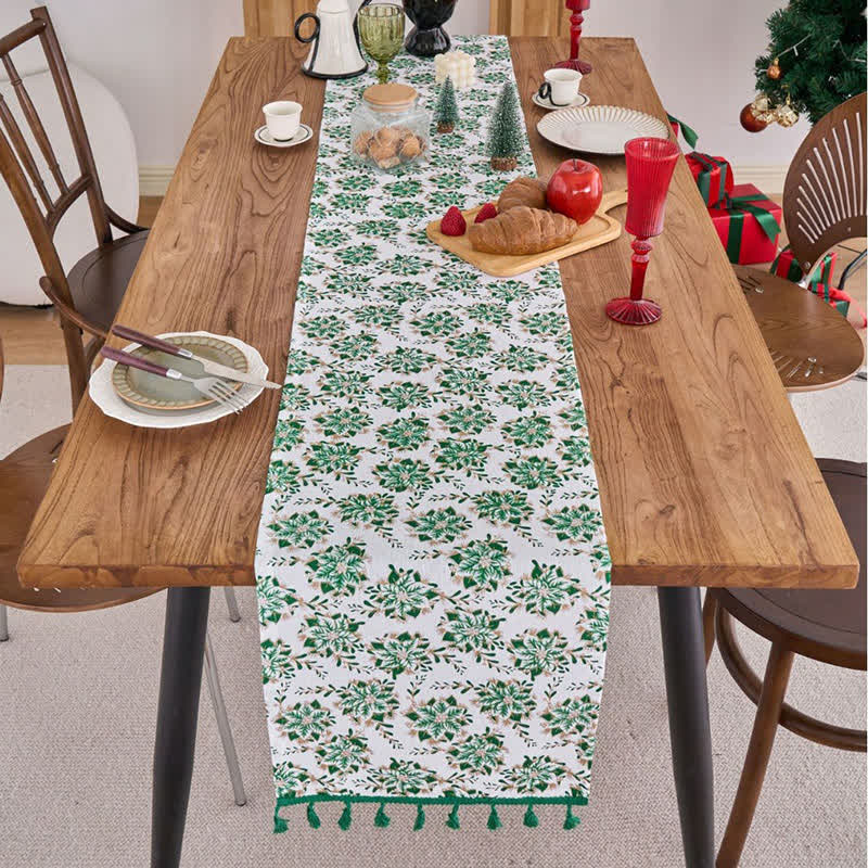 Christmas Floral Edelweiss Table Runner