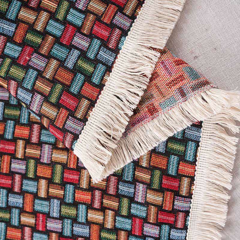 Colorful Geometric Knot Sofa Throw Blanket