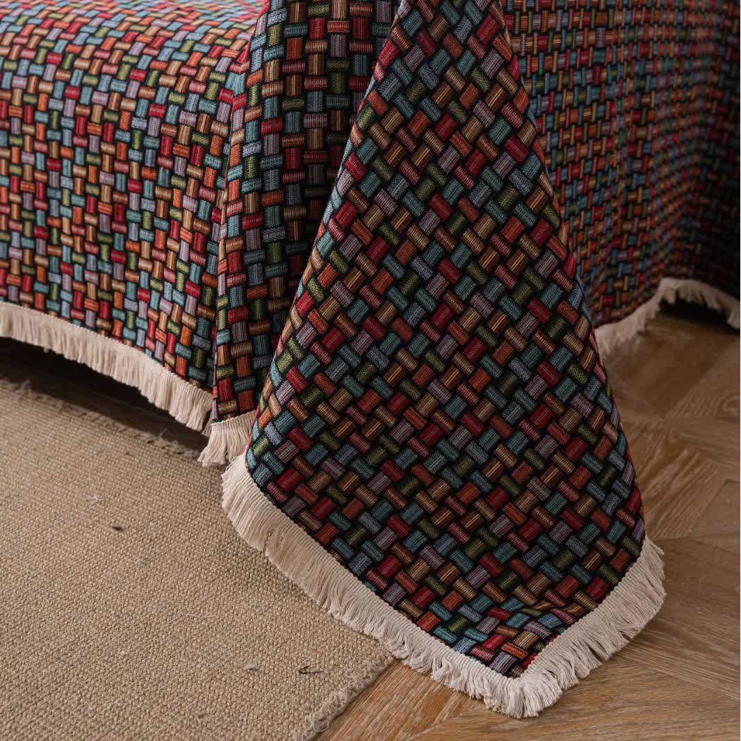 Colorful Geometric Knot Sofa Throw Blanket