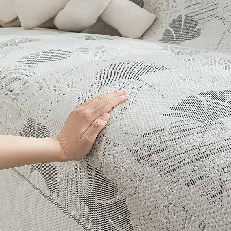 Ginkgo Leaf Ice Silk Sofa Protector
