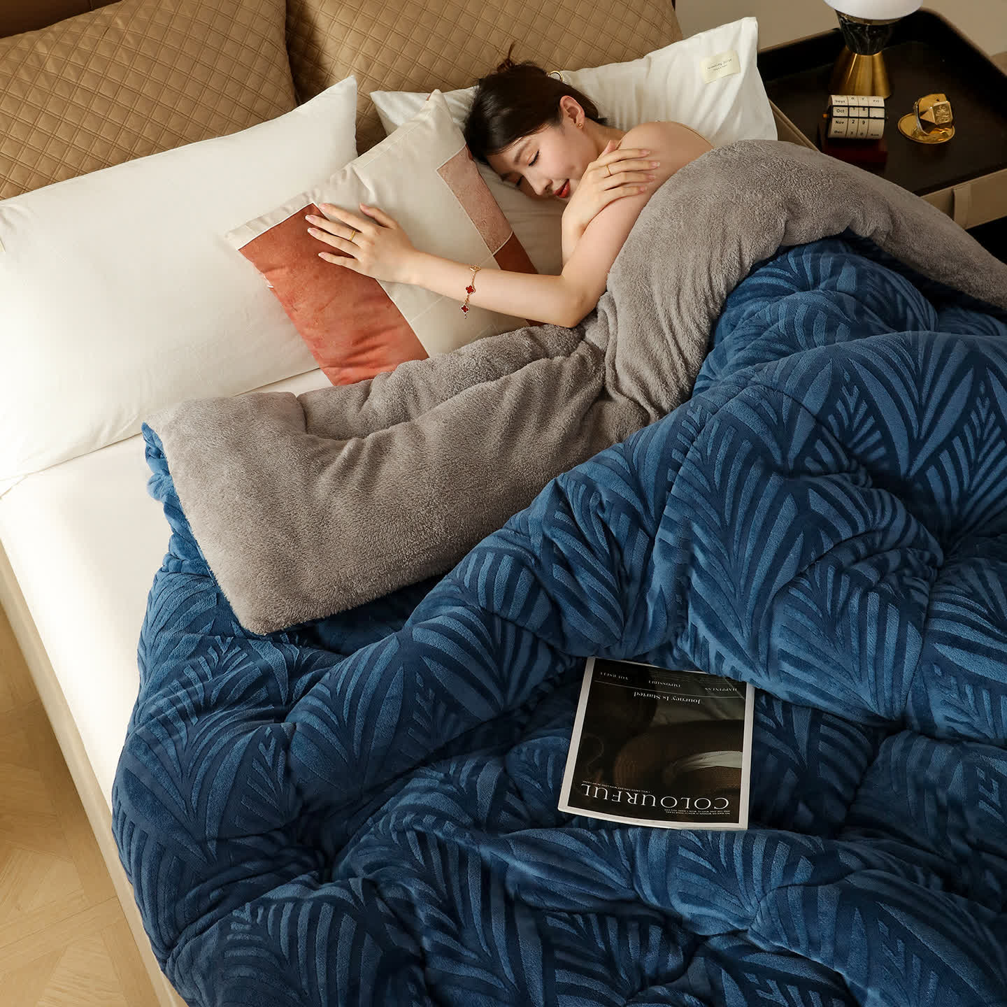 Luxury Embossed Fleece Throw Blanket