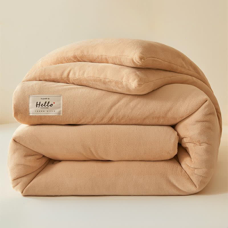 Simple Solid Color Warm Plush Blanket