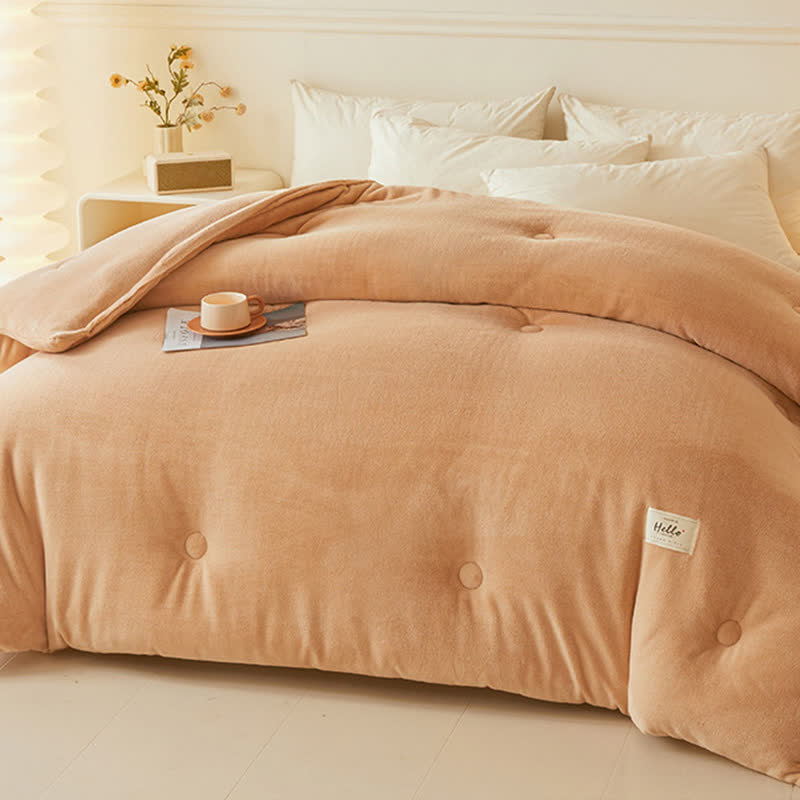 Simple Solid Color Warm Plush Blanket