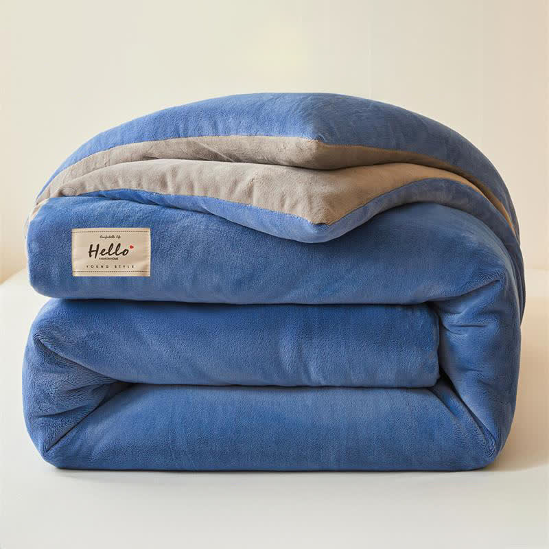 Simple Solid Color Warm Plush Blanket
