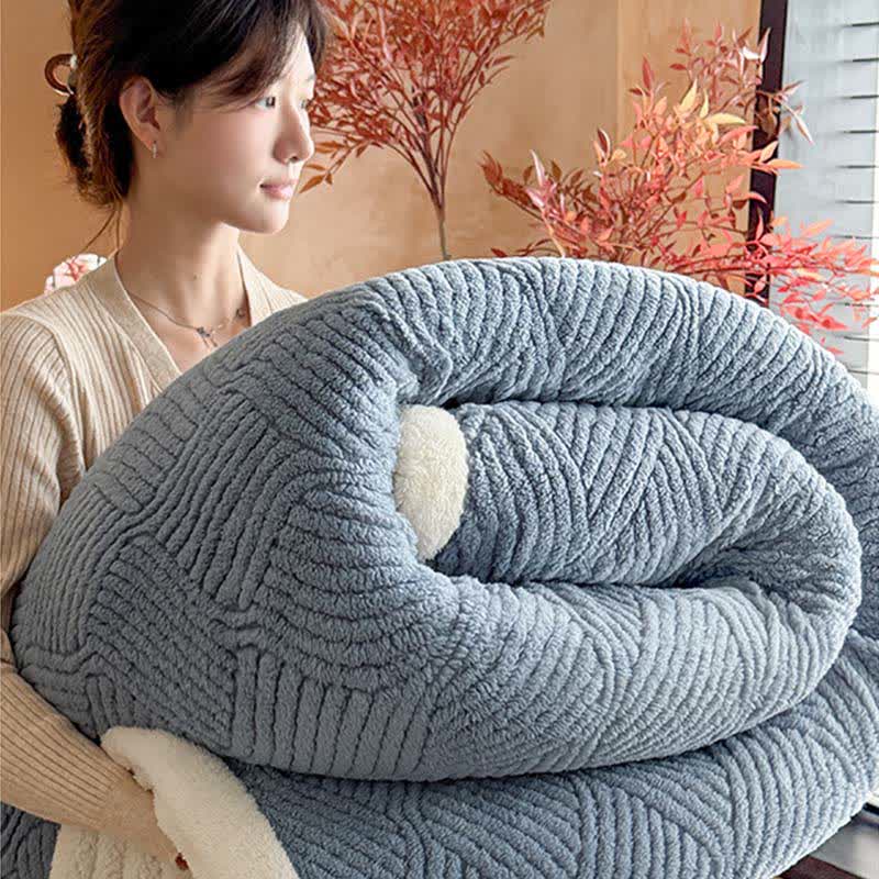 Reversible Warm Sherpa Throw Blanket