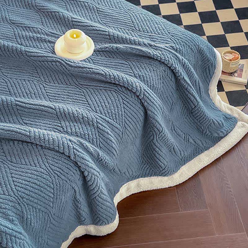 Reversible Warm Sherpa Throw Blanket