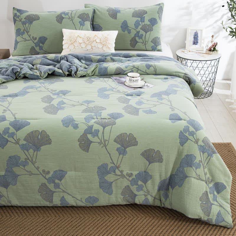 Ginkgo Leaf Cotton Gauze Reversible Bedding