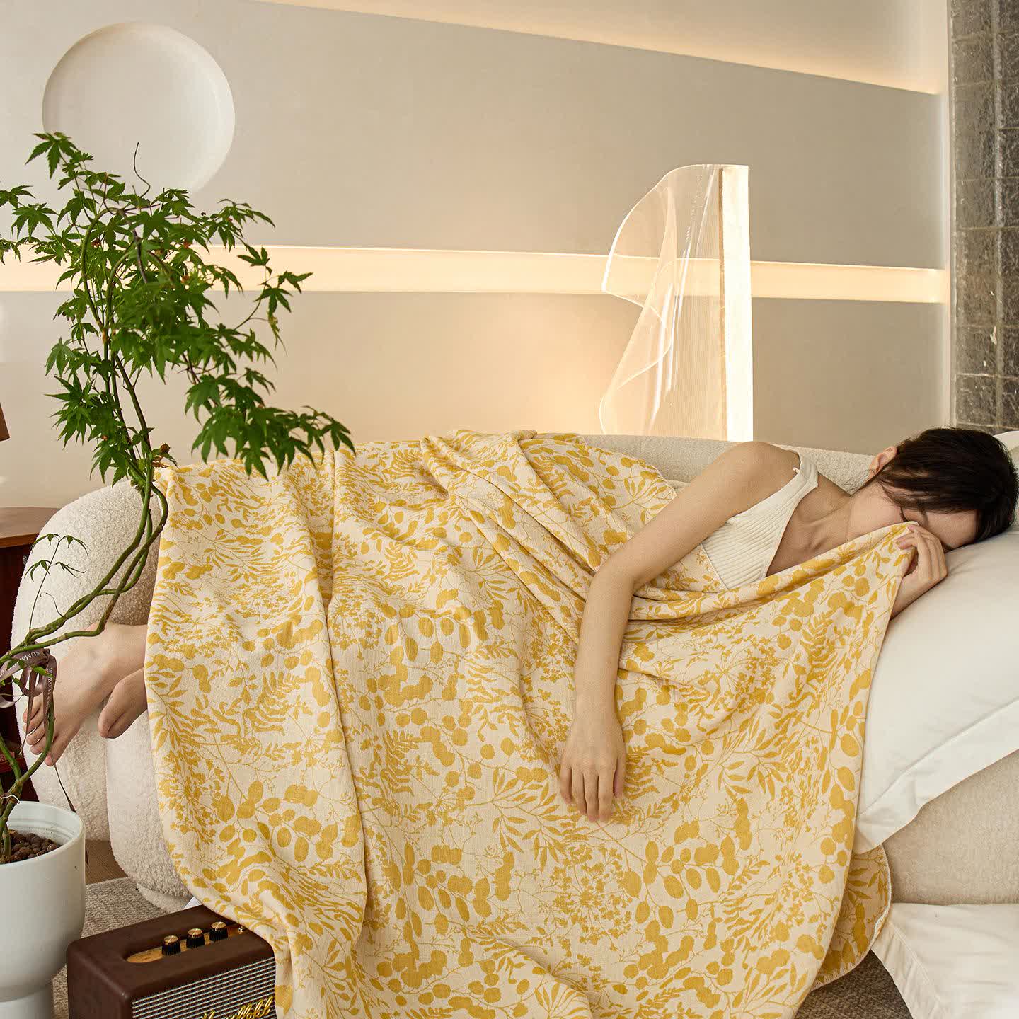 Soft Style Floral Cotton Gauze Quilt