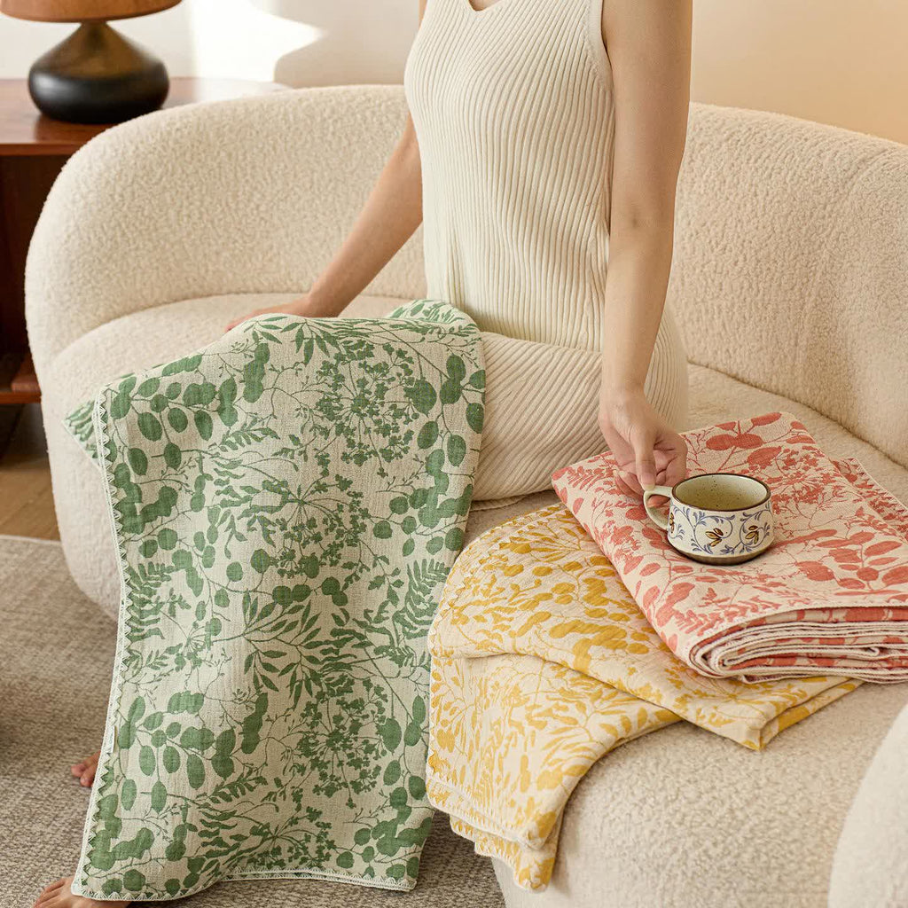 Soft Style Floral Cotton Gauze Quilt
