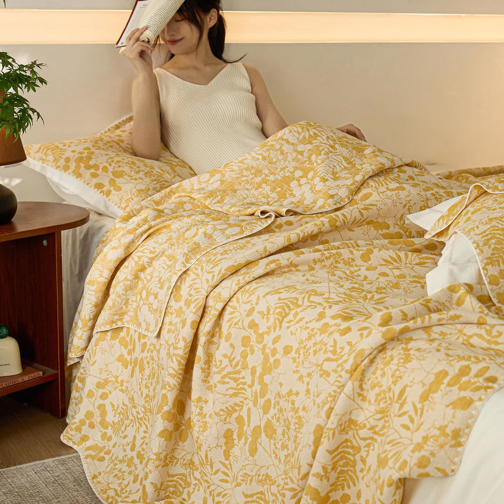 Soft Style Floral Cotton Gauze Quilt