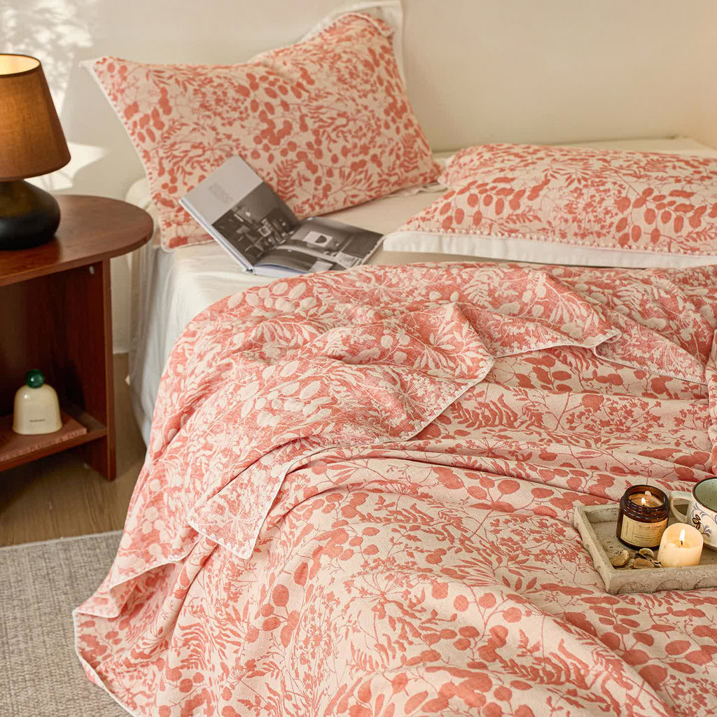 Soft Style Floral Cotton Gauze Quilt