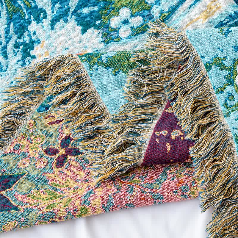 Forest Daisy Cotton Gauze Tassel Quilt