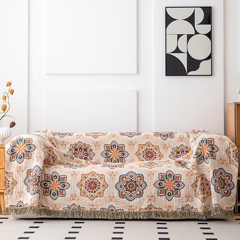 Ethnic Star-shaped Flower Cotton Quilt