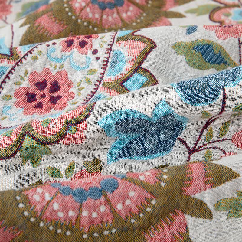 Ethnic Paisley Floral Cotton Gauze Quilt