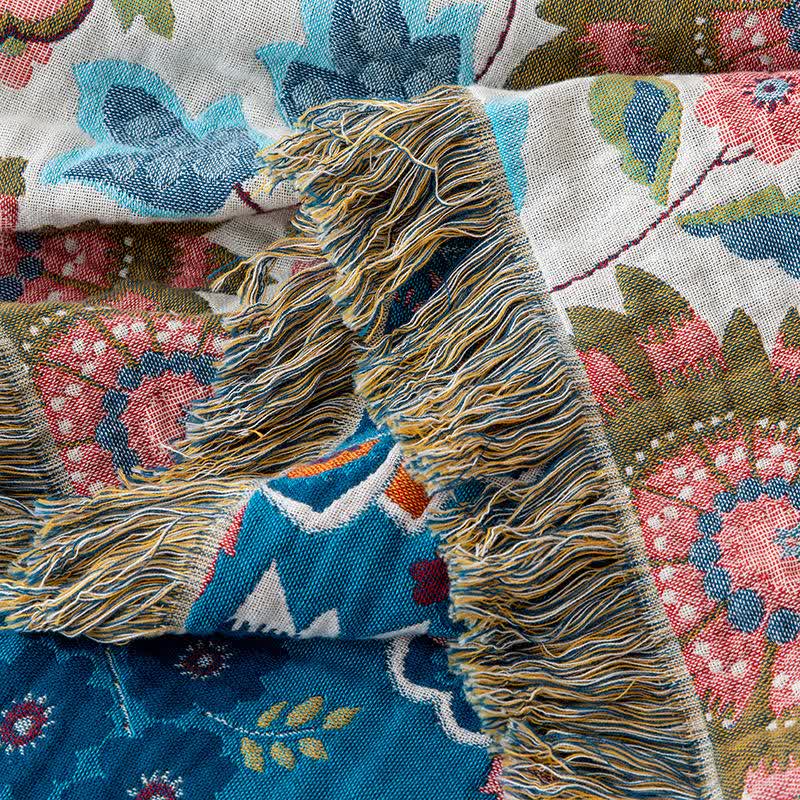 Ethnic Paisley Floral Cotton Gauze Quilt