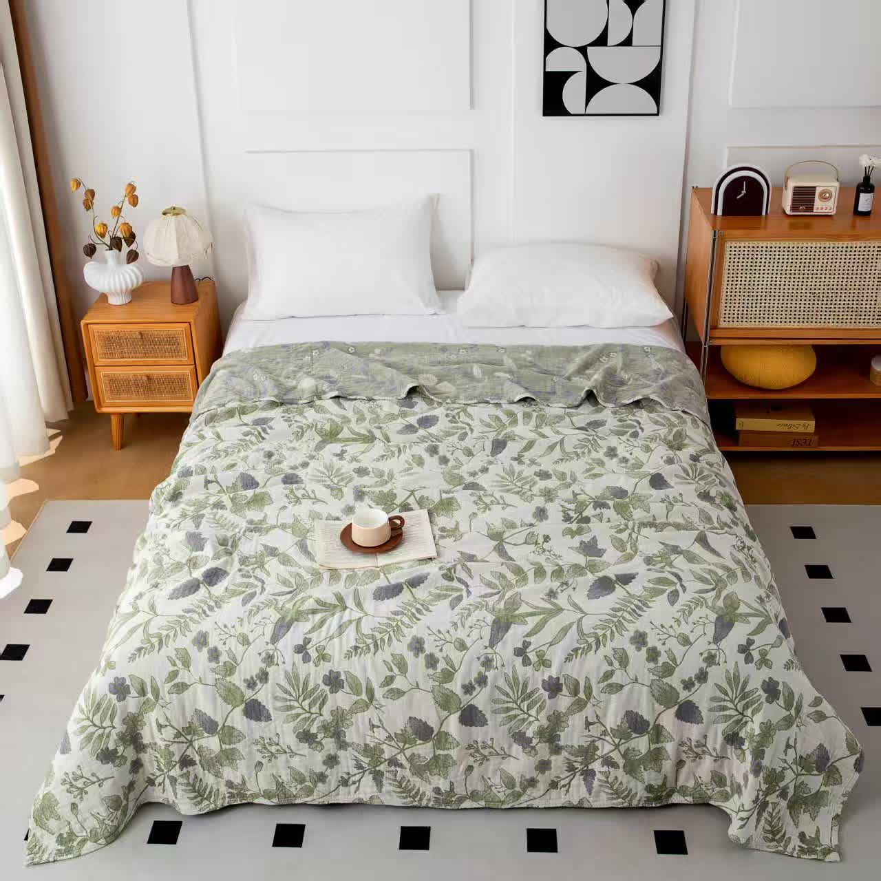 Floral Cotton Multi-layer Gauze Quilt