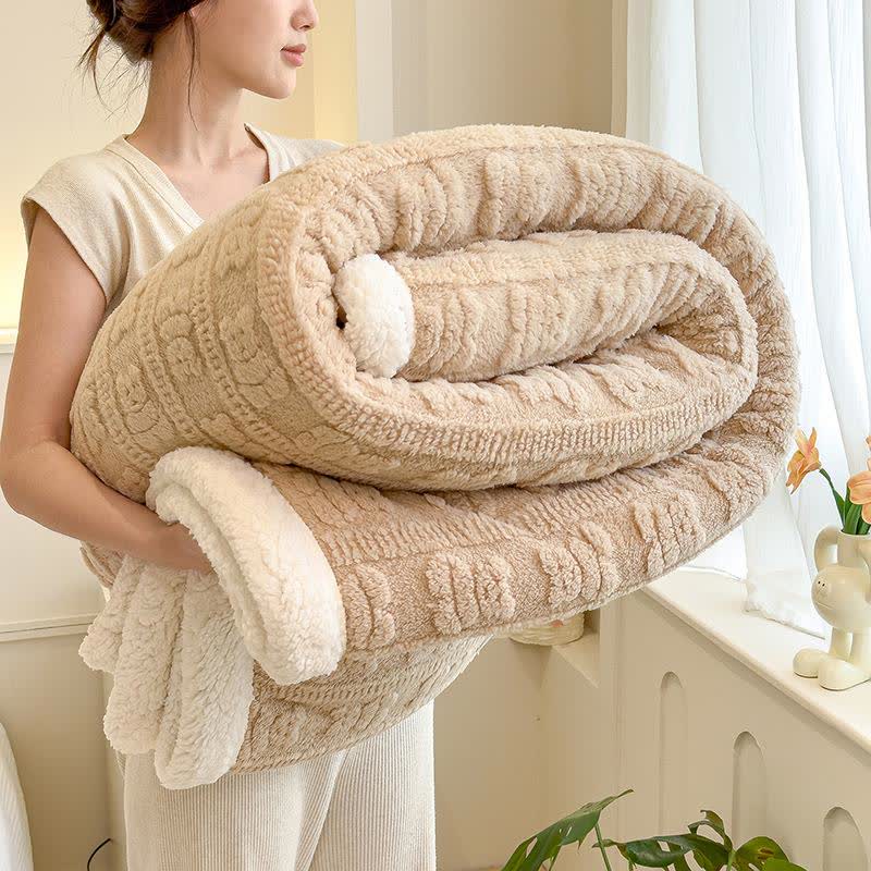 Bear Striped Textured Throw Blanket