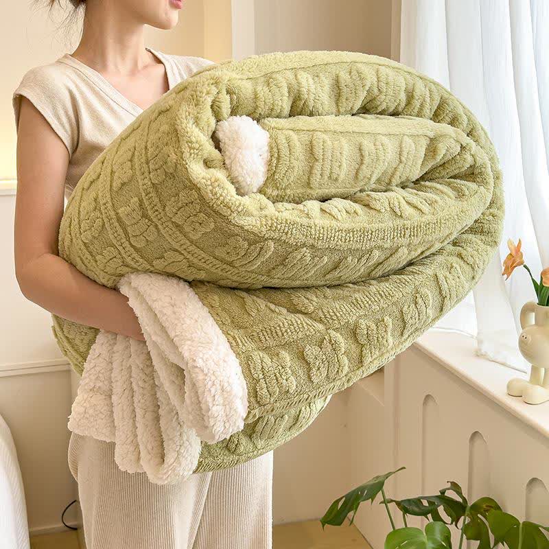 Bear Striped Textured Throw Blanket
