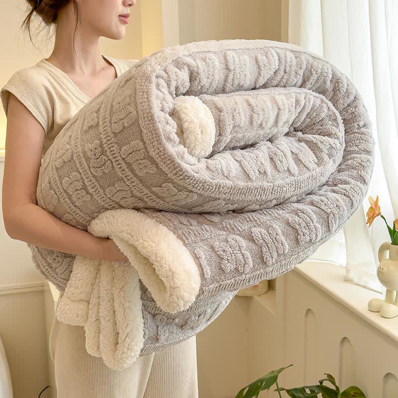 Bear Striped Textured Throw Blanket