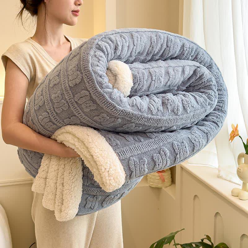 Bear Striped Textured Throw Blanket