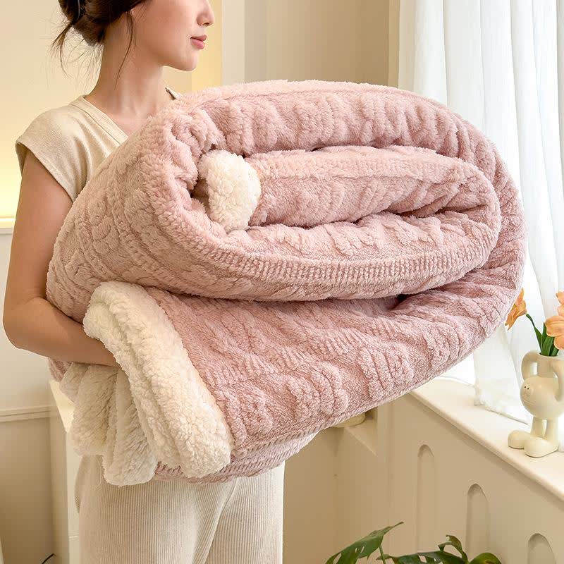 Bear Striped Textured Throw Blanket