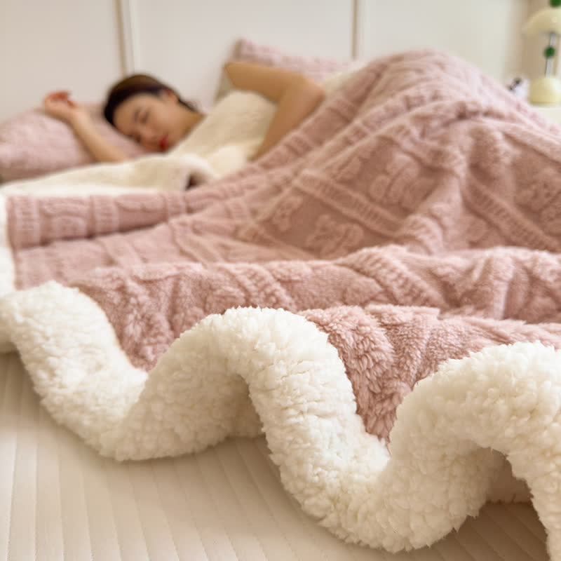 Bear Striped Textured Throw Blanket