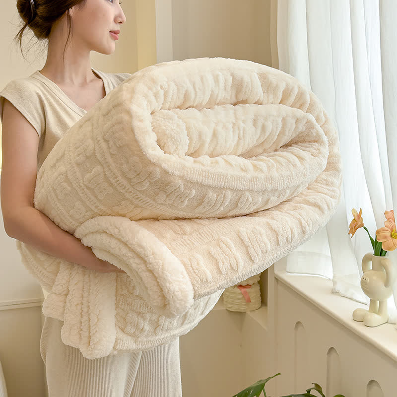 Bear Striped Textured Throw Blanket