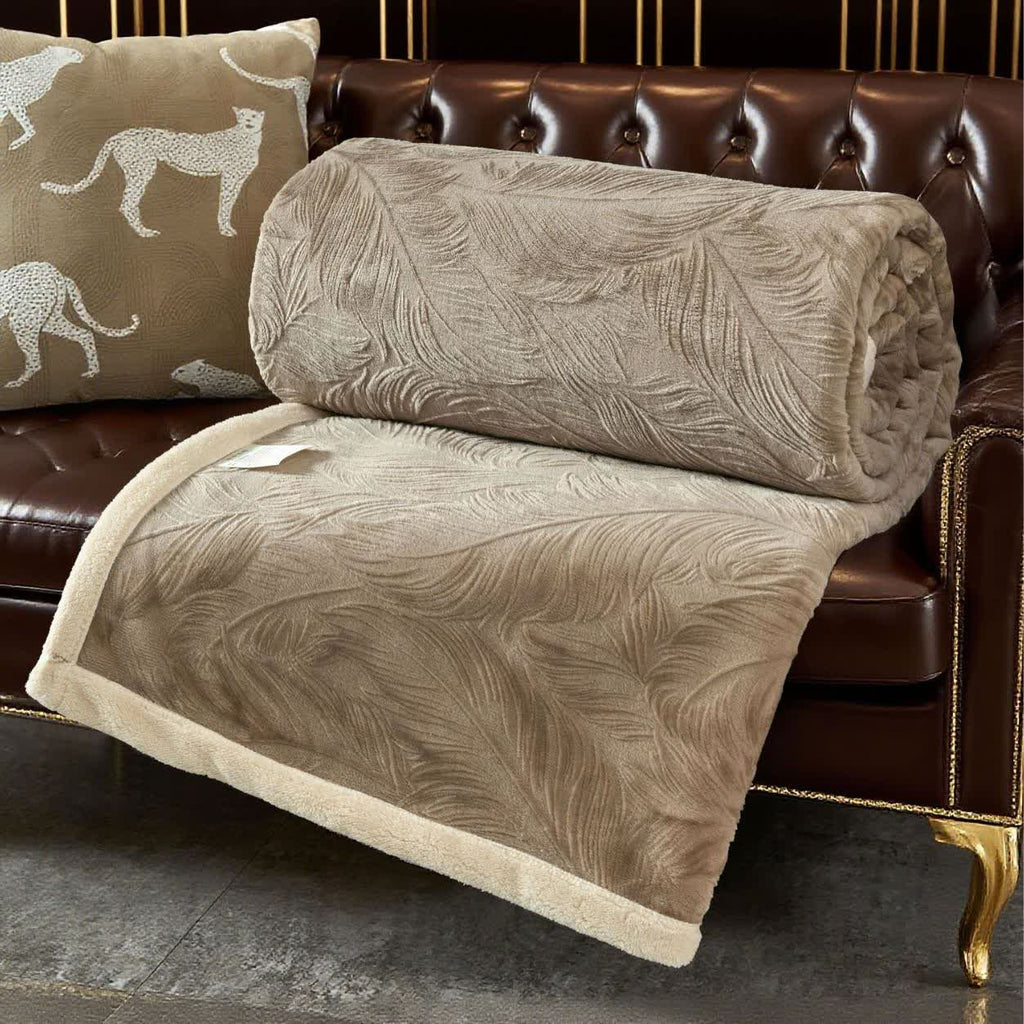 Leaf Textured Warm Throw Blanket