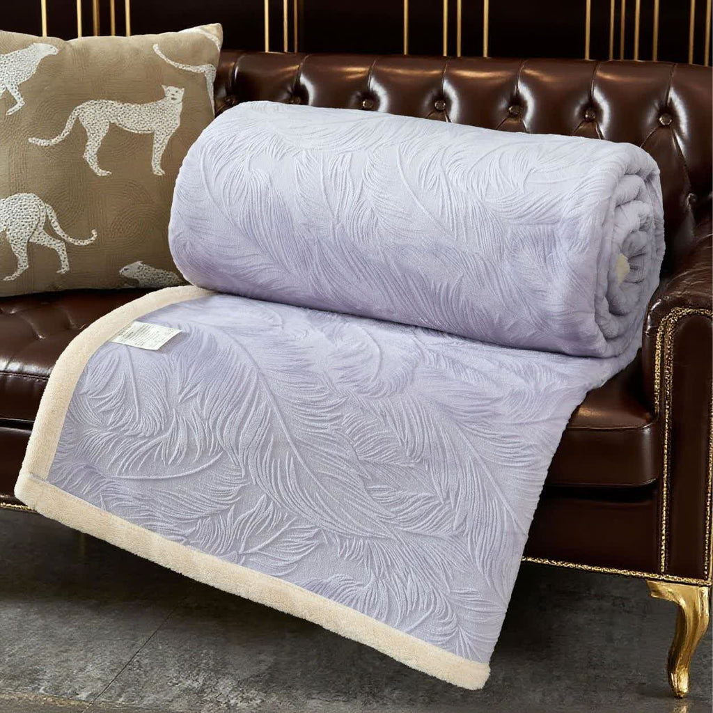 Leaf Textured Warm Throw Blanket