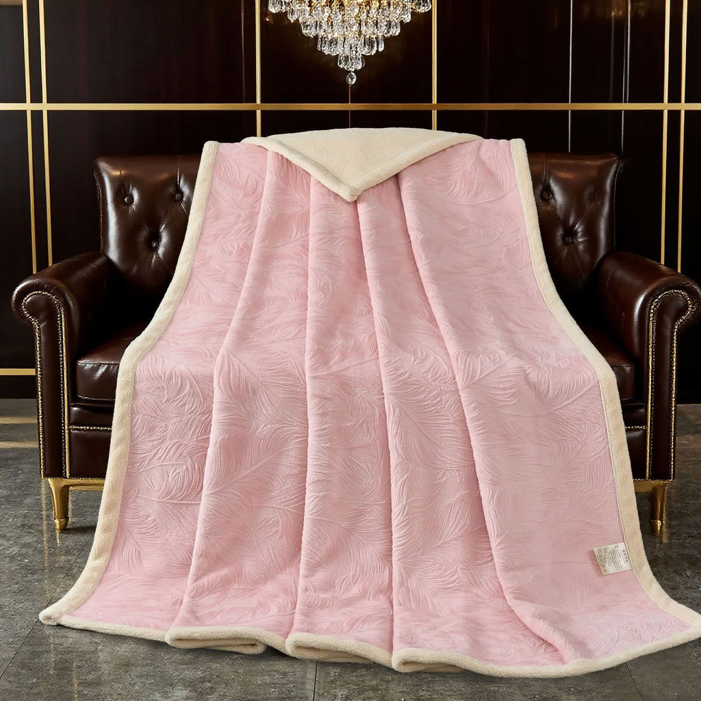 Leaf Textured Warm Throw Blanket