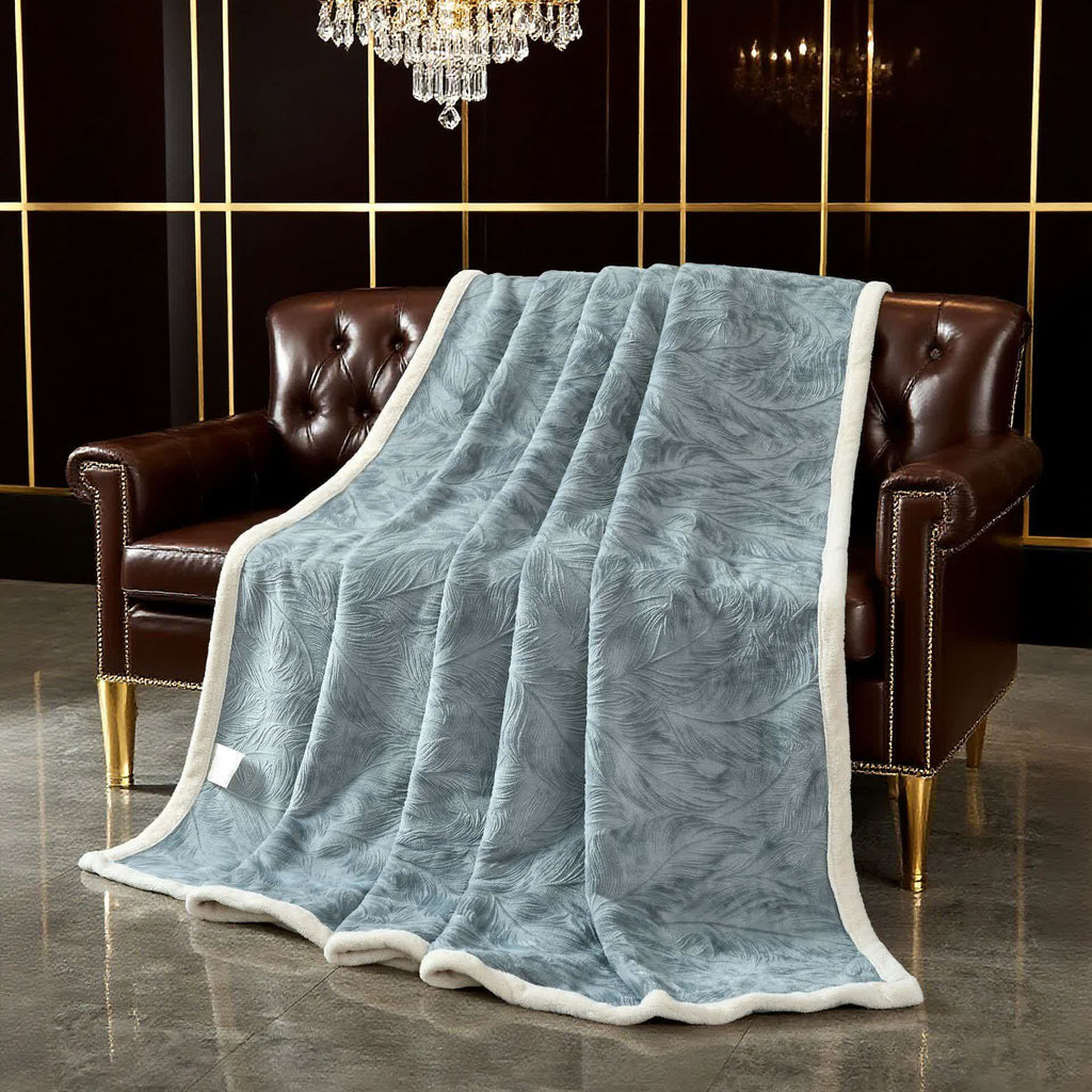 Leaf Textured Warm Throw Blanket