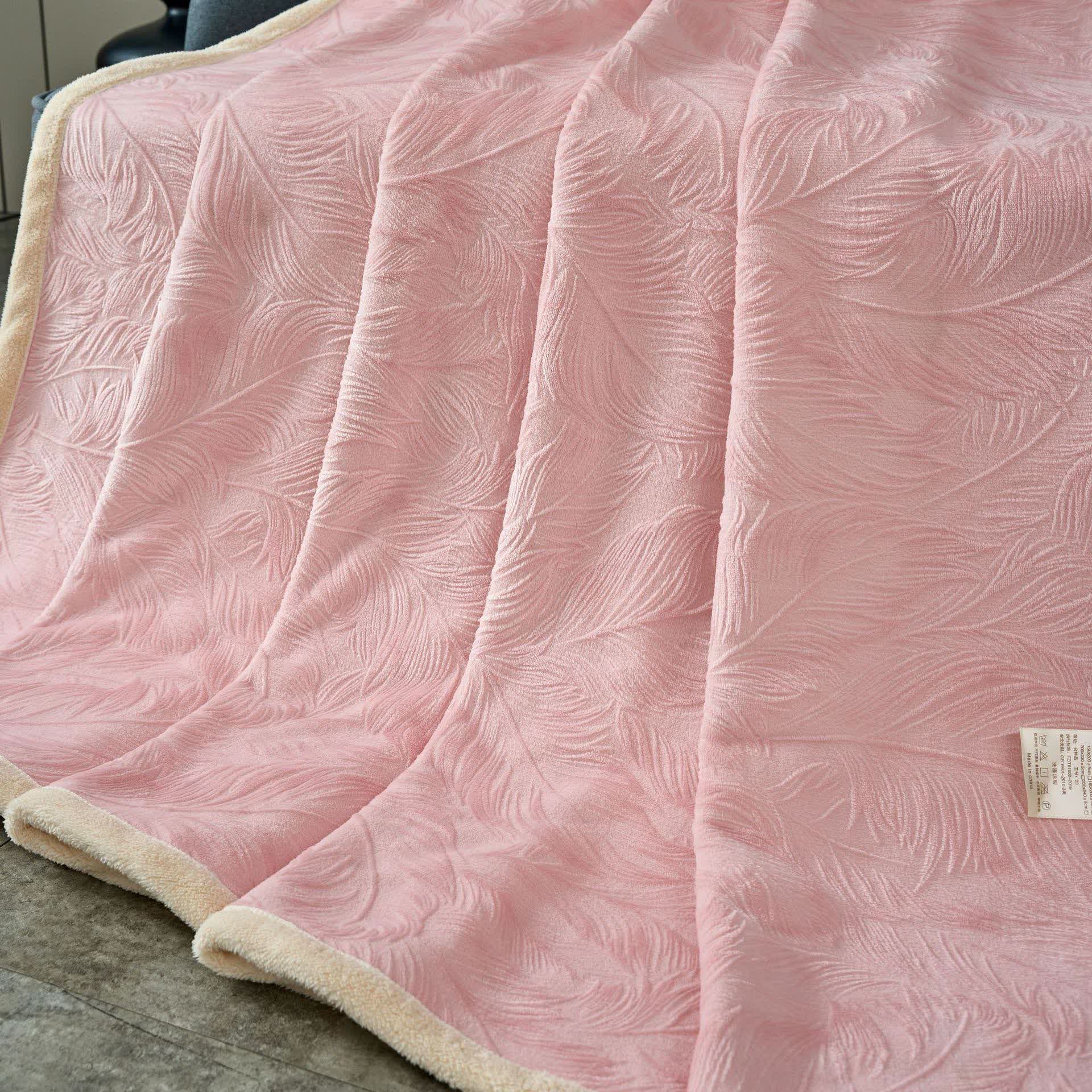 Leaf Textured Warm Throw Blanket