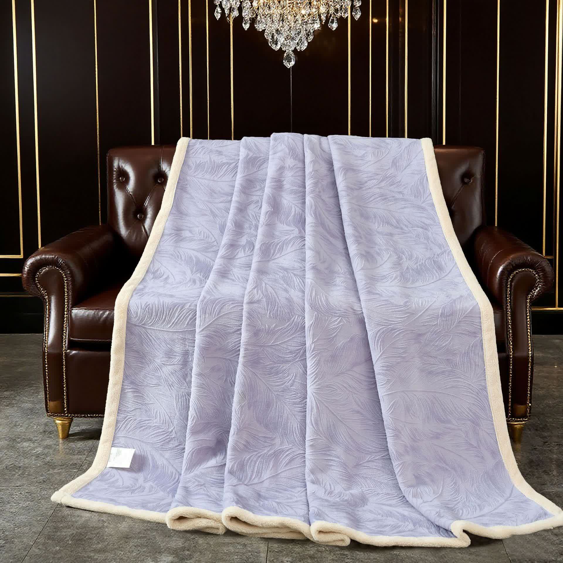 Leaf Textured Warm Throw Blanket