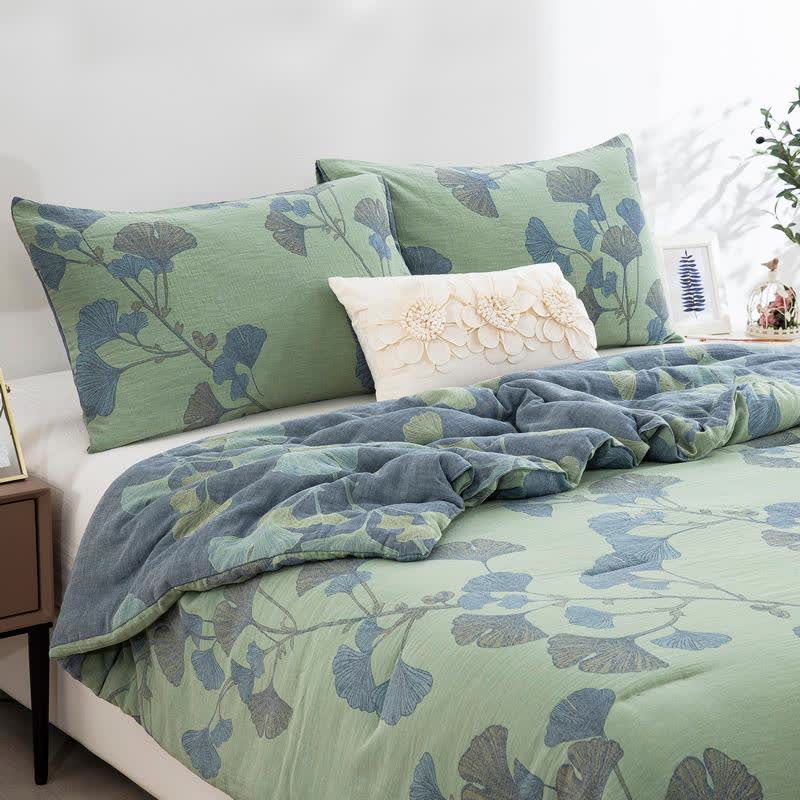 Ginkgo Leaf Cotton Gauze Pillowcases(2PCS)