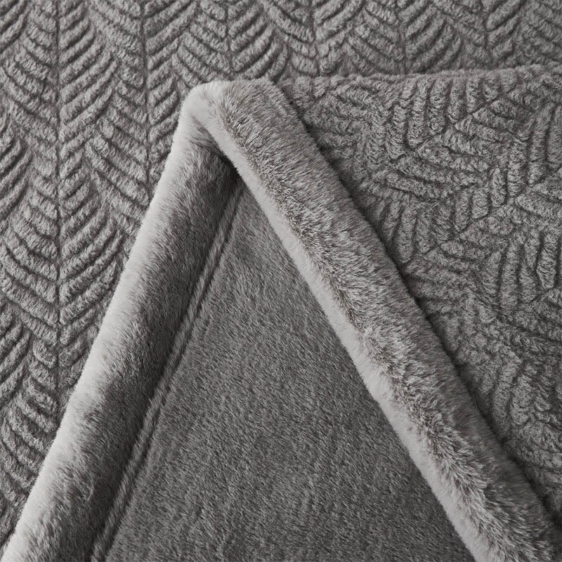 Leaf-inspired Textured Warm Throw Blanket