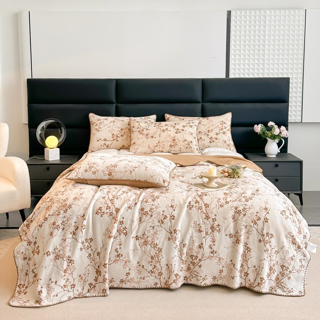 Branch Floral Jacquard Throw Blanket