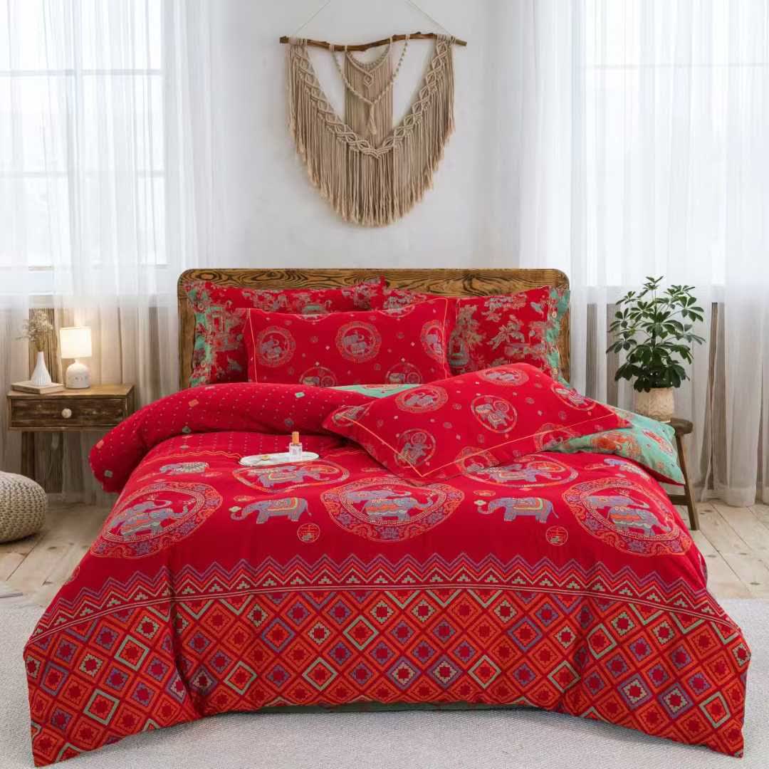 Thai Elephant Cotton Gauze Bedding Set(4pcs)