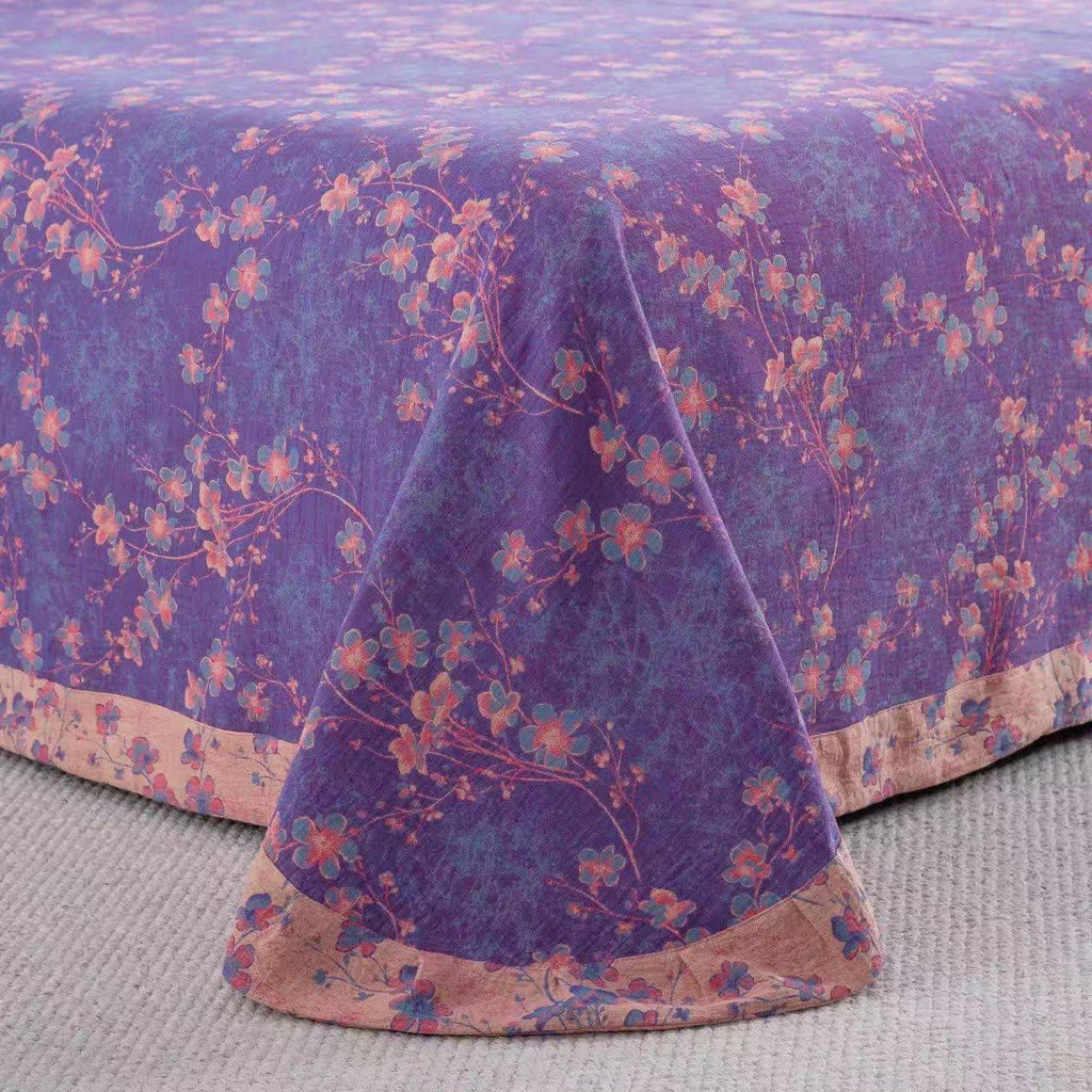 Floral Cotton Gauze Reversible Bedding Set(4pcs)