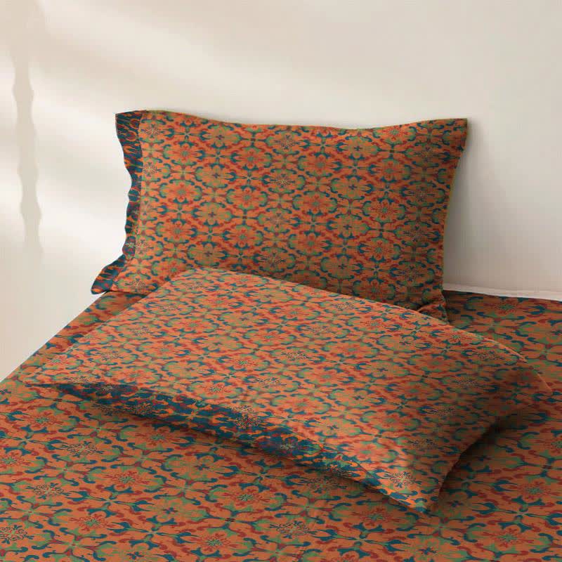 Retro Geometric Pattern Cotton Sheet Bedspread
