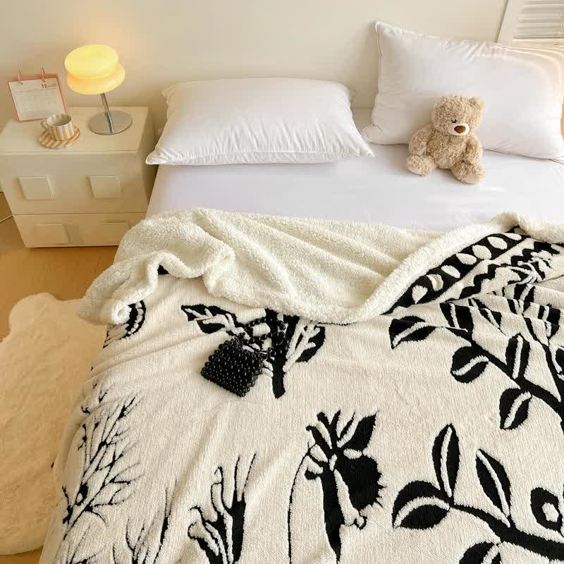 Tree Butterfly Jacquard Throw Blanket