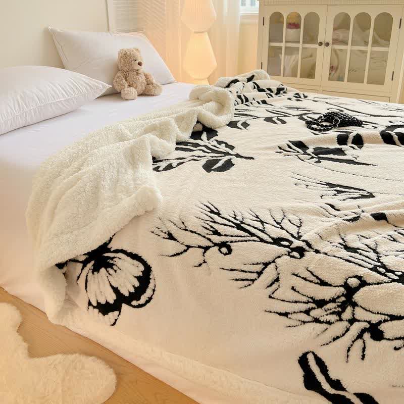 Tree Butterfly Jacquard Throw Blanket