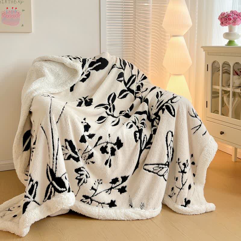 Tree Butterfly Jacquard Throw Blanket