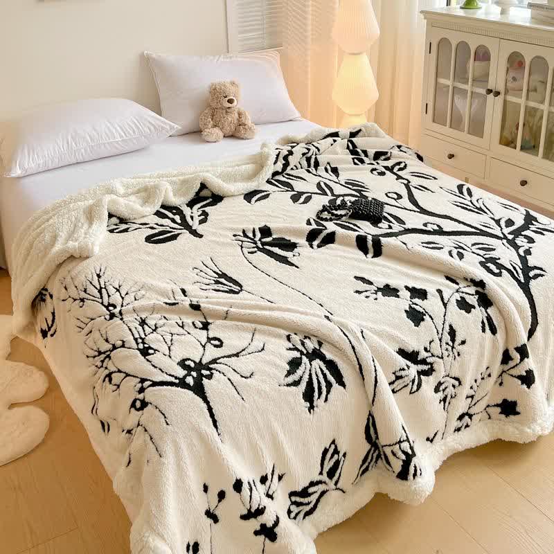 Tree Butterfly Jacquard Throw Blanket