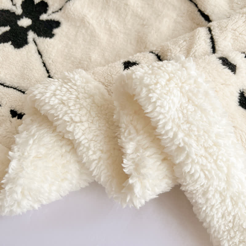 Diamond Checkered Flower Throw Blanket