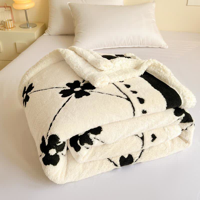 Diamond Checkered Flower Throw Blanket