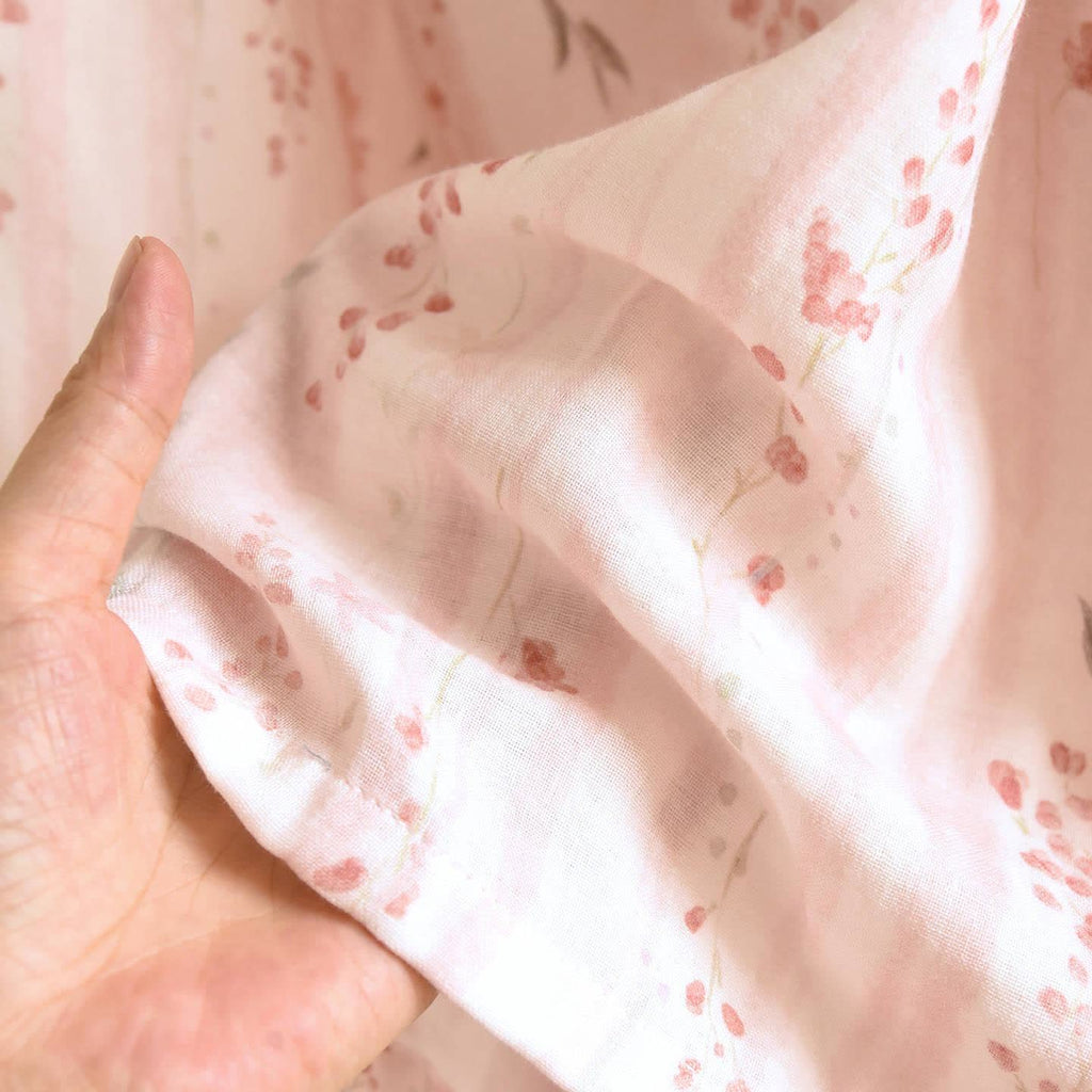 Pink Striped Floral Kimono Loungewear Set