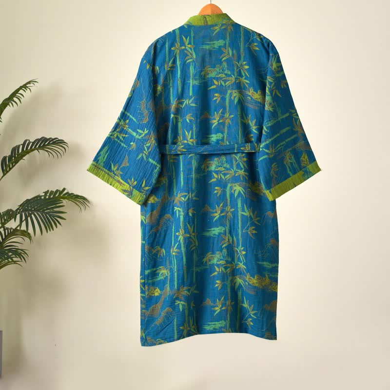 Two-Tone Bamboo Cotton Gauze Kimono Robe